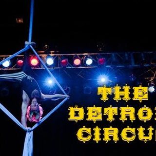 Aerial performer at Detroit Circus event.