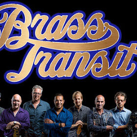 Brass Transit band with logo on black background.
