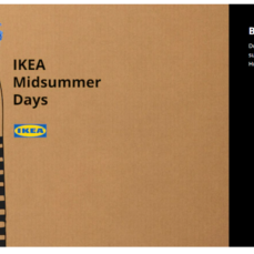 IKEA ad with cheerful flower crown doodle.